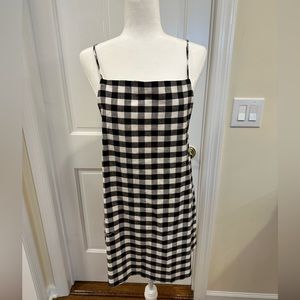 Zara, black and white check linen sundress